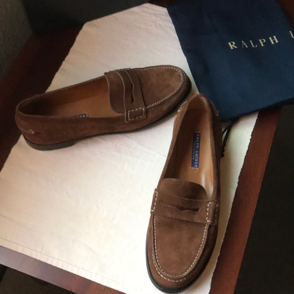 RALPH LAUREN Collection brown calf suede loafer S8